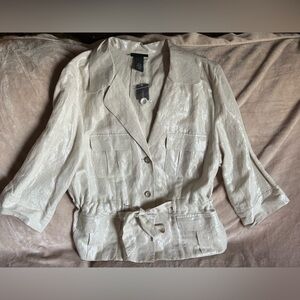 NWT Lane Bryant Cream Blazer Blouse Lightweight iridescent Women’s 18/20